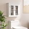 Costway 2-Door Bathroom Wall Mount Medicine Cabinet with Tempered Glass & Adjustable Shelf